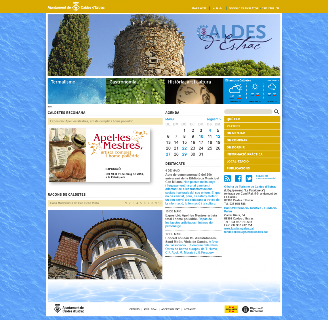 Ajuntament de Caldes d'Estrac . Turisme
