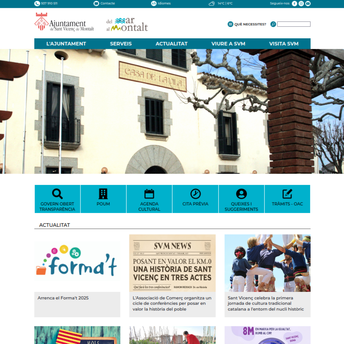 Ajuntament Sant Vicenç de Montalt portada web